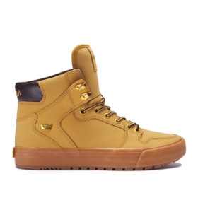 Supra Mens VAIDER COLD WEATHER High Top Shoes Amber Gold/Light Gum | US-34578